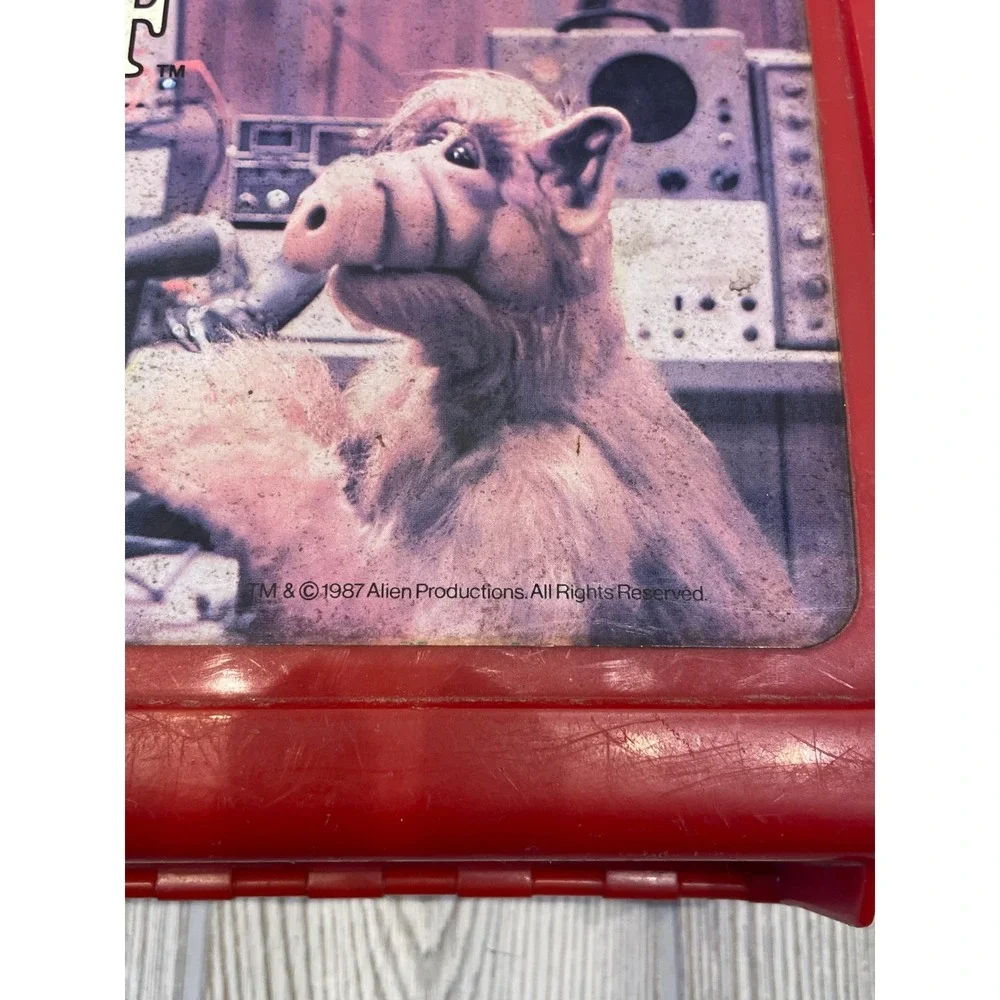 Vintage 1987 ALF Red Plastic Lunch Box Thermos Brand No Thermos 80s TV Show